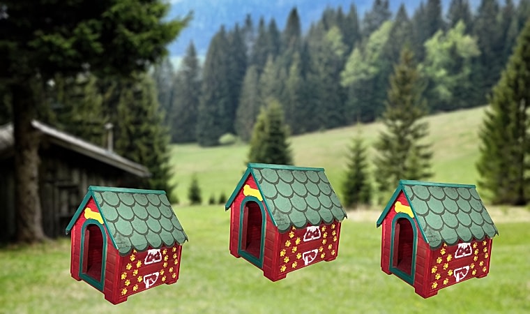 Doğal Ahşap Köpek Kulübeleri